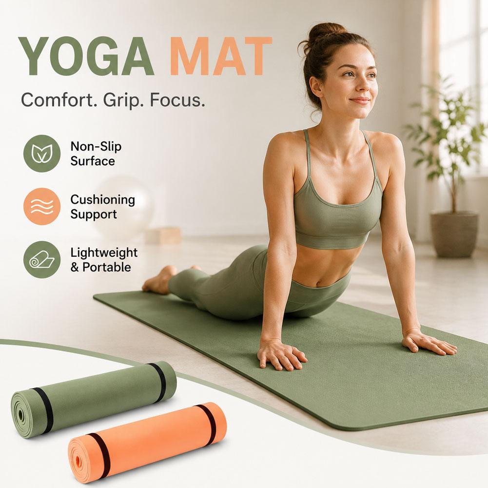 Mat Pilates Yoga - 180x50cm ヨガマット 滑り止めスポーツフィットネスマットブランケット エクササイズヨガやピラティス体操フィットネス機器用 ピクニックパッド