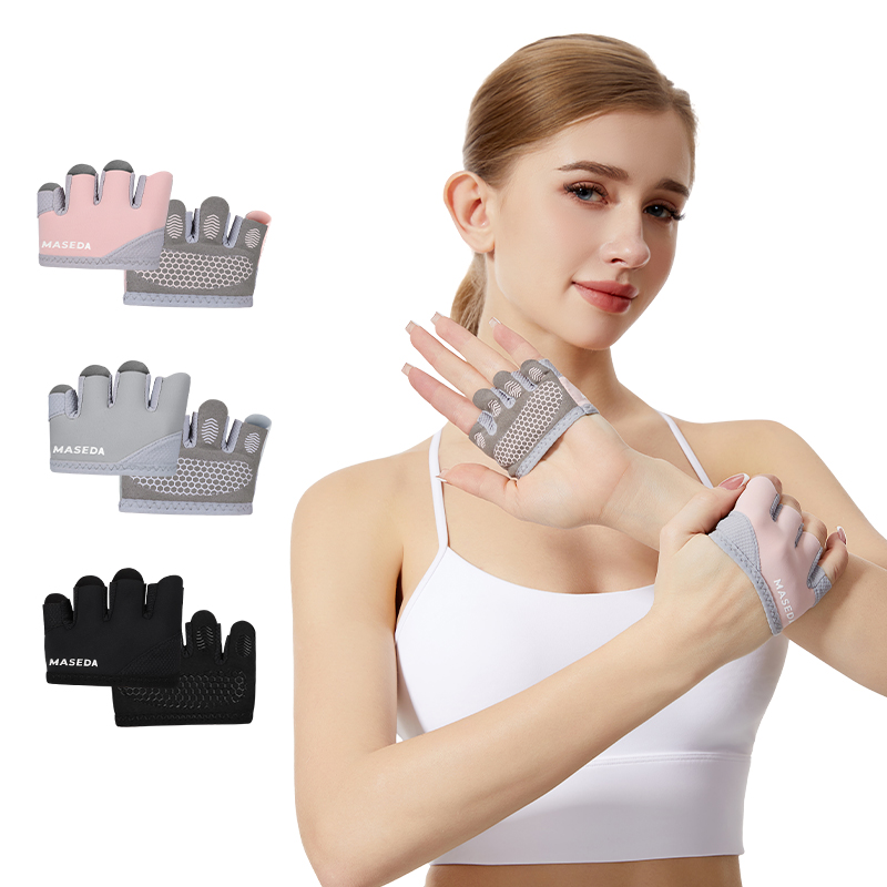 Pilates Yoga &A - フィットネス用フィンガーレスグローブ：ピラティスやエアリアルヨガ用の水ぶくれ防止スポーツグローブ—滑り止めと通気性に優れています