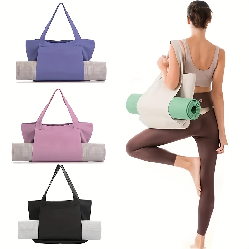 Mat Pilates Yoga - 多目的ヨガバッグ ヨガマット収納トート 大容量 ポータブル キャンバス収納バッグ フィットネス