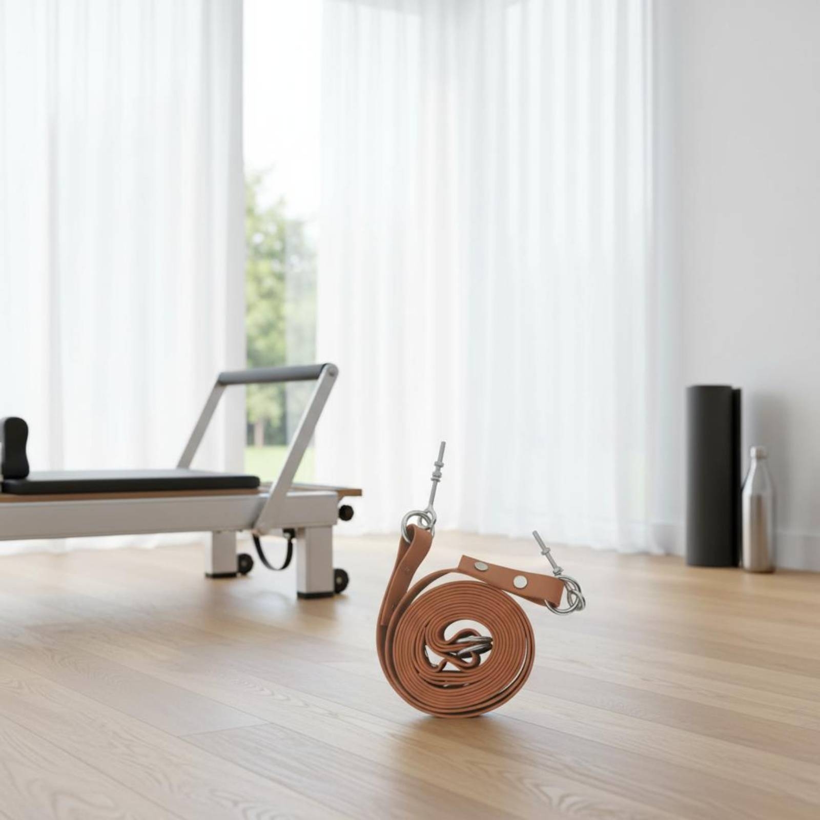 Pilates & Yoga Elastic Band - リフォーマーダブルループストラップ 快適なピラティスダブルループストラップ フィットネス機器 調節可能なトレーニングギア お手入れ簡単