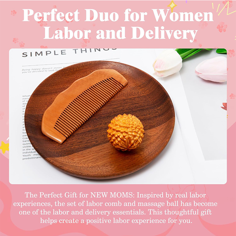 出産用コームと指圧マッサージボールセット - 木製出産用コー - Acupressure Ball Set のレビューと価格
