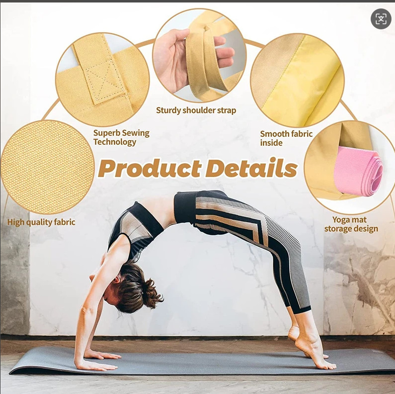 多目的ヨガバッグ ヨガマット収納トート 大容量 ポータブル  - Mat Pilates Yoga のレビューと価格