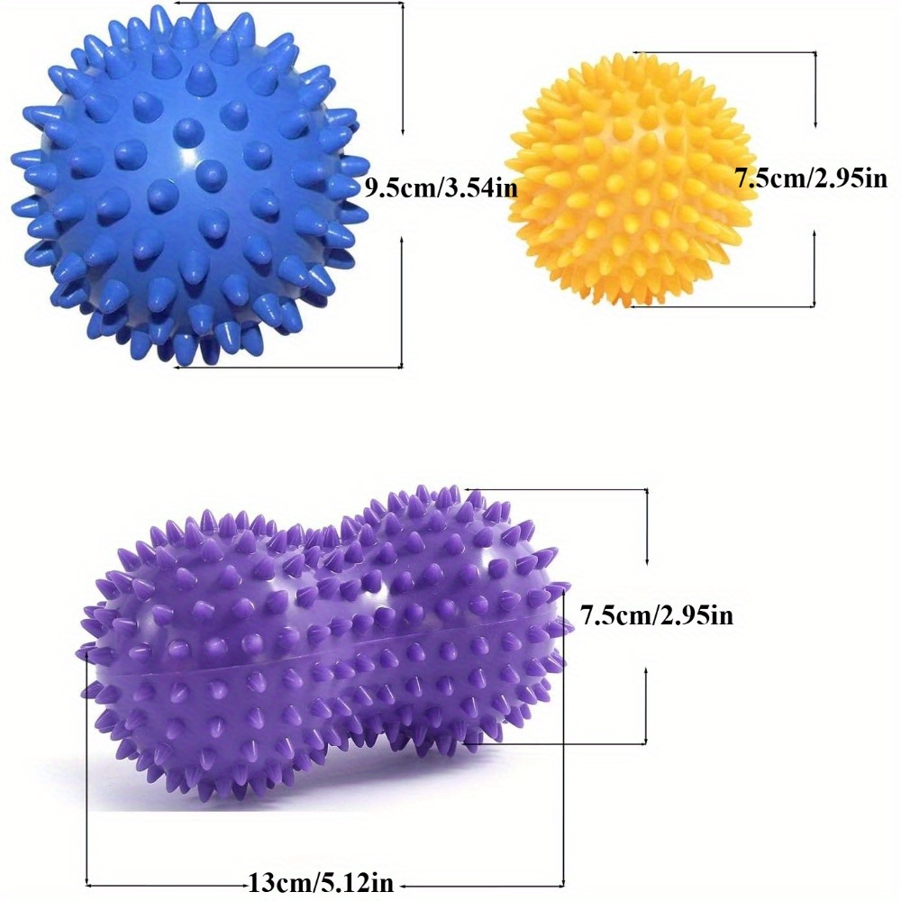 スパイキーマッサージボールセット（3個入り）フットボールロー - Acupressure Ball Set のレビューと価格
