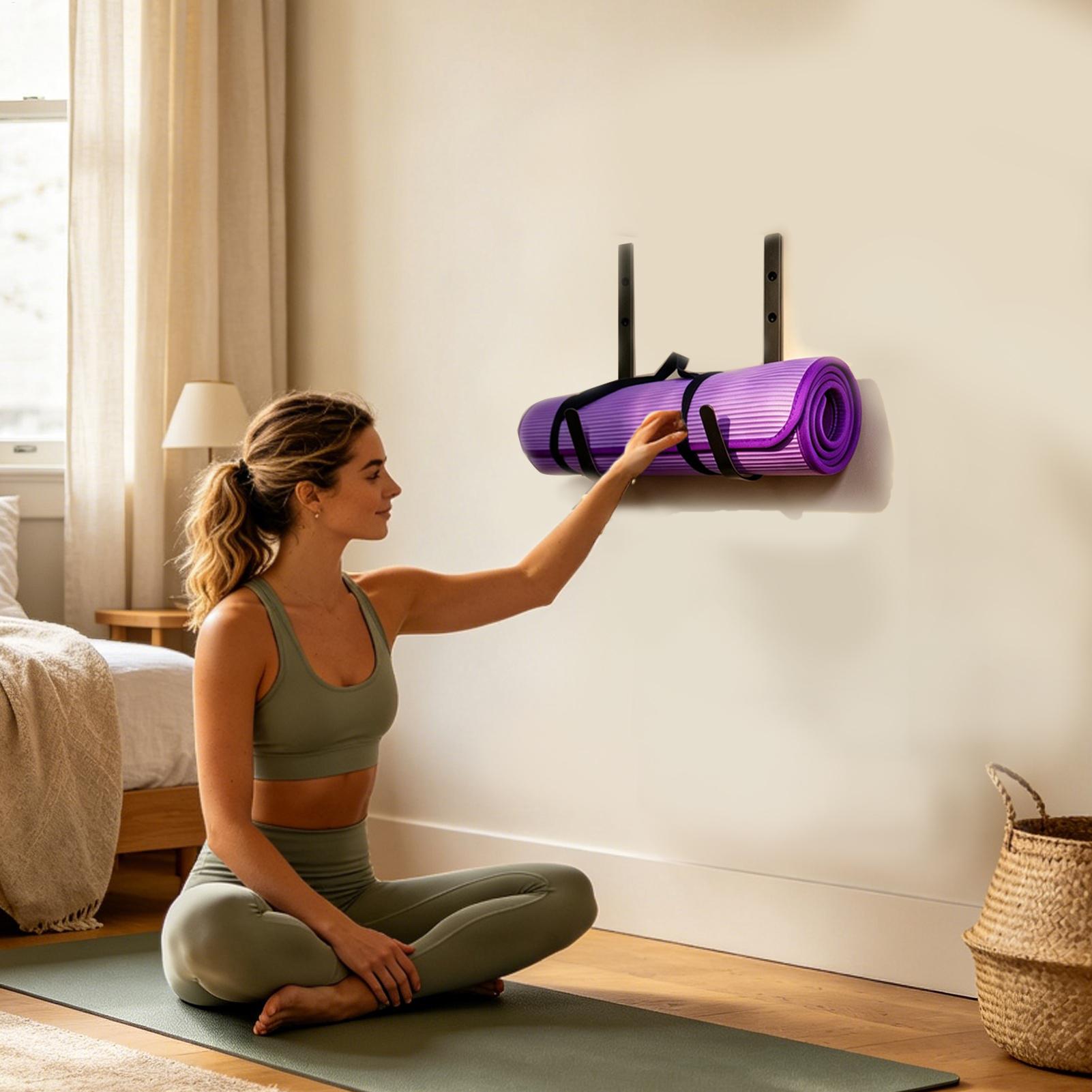ヨガマットホルダー壁掛けフォームローラー棚曲線デザインヨガマ - Pilates Yoga Garage のレビューと価格