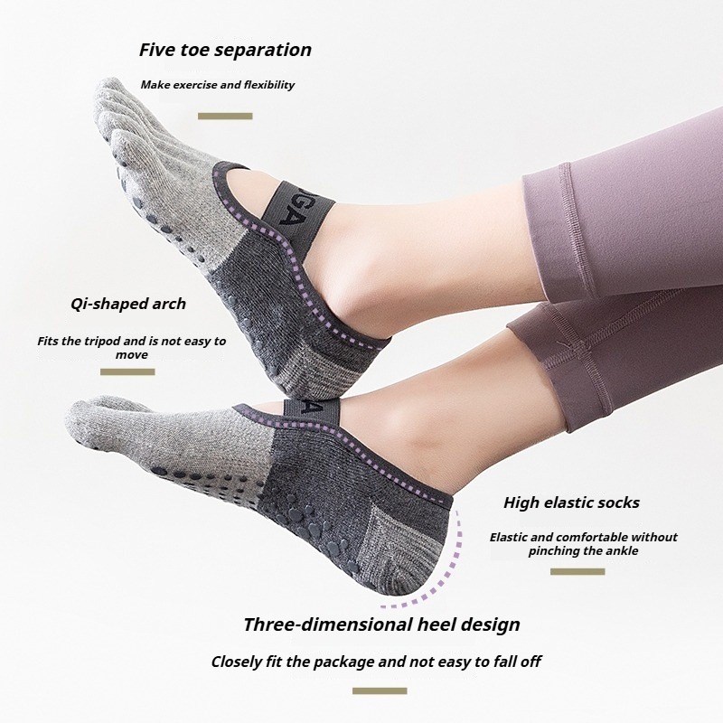 プロのピラティス用滑り止め付き五本指アンクルソックス 女性用 - Pilates Yoga &A のレビューと価格