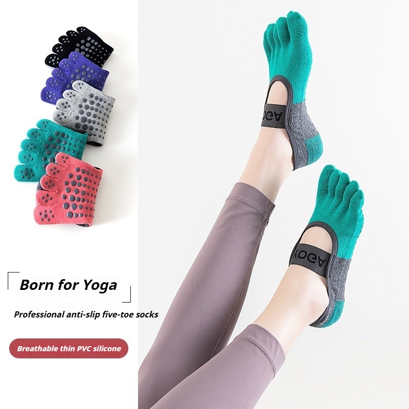 プロのピラティス用滑り止め付き五本指アンクルソックス 女性用 - Pilates Yoga &A のレビューと価格